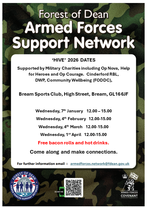 Armed Forces Support Network. Dates for 2026. Bream Sports Club, High Street, Bream, GL16 6JF